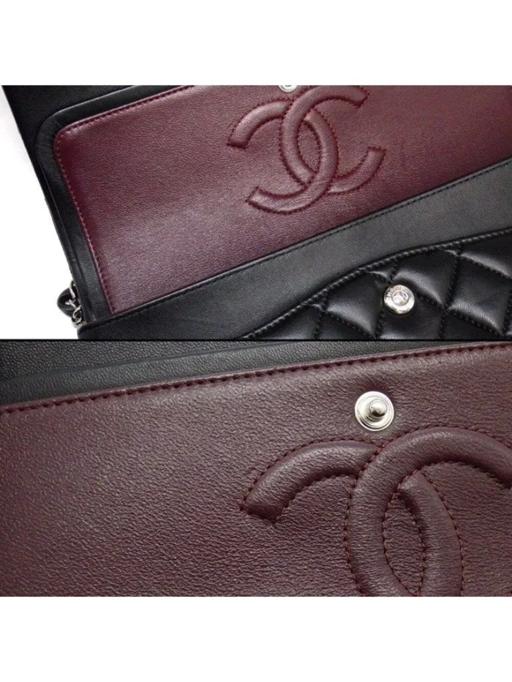 Chanel Shoulder Bag Quilted 25 11.12 Classic Black Bordeaux Lambskin